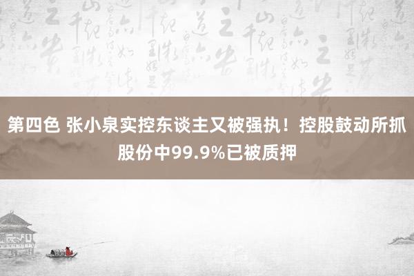 第四色 张小泉实控东谈主又被强执！控股鼓动所抓股份中99.9%已被质押
