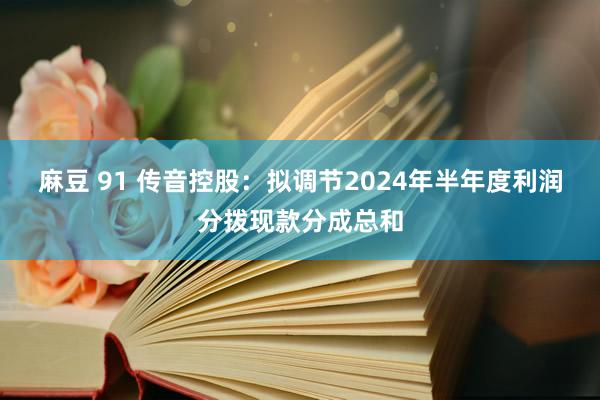 麻豆 91 传音控股：拟调节2024年半年度利润分拨现款分成总和