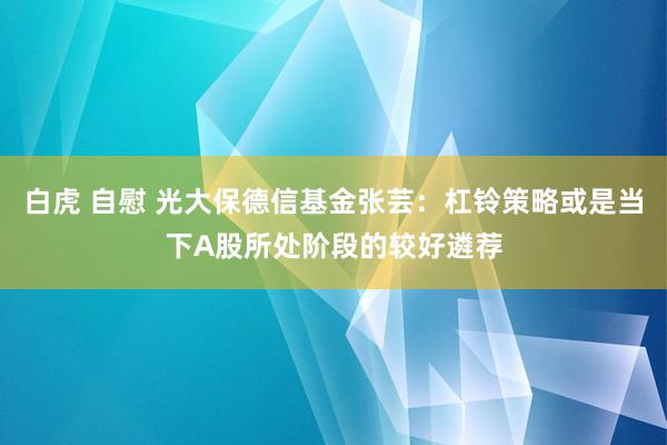 白虎 自慰 光大保德信基金张芸：杠铃策略或是当下A股所处阶段的较好遴荐