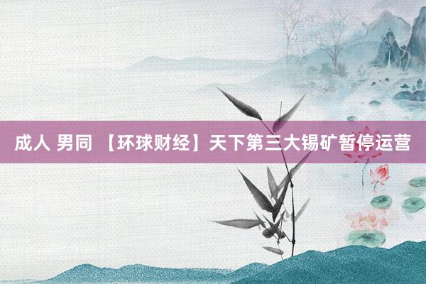 成人 男同 【环球财经】天下第三大锡矿暂停运营