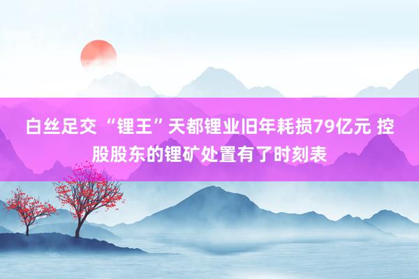 白丝足交 “锂王”天都锂业旧年耗损79亿元 控股股东的锂矿处置有了时刻表